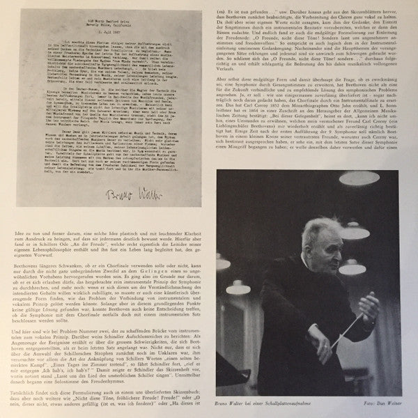 Ludwig van Beethoven, Bruno Walter, Philharmonic-Symphony Orchestra Of New York : Die Symphonien Von Beethoven Nr. 9 D-Moll (1. bis 3. Satz) (LP, Mono, Gat)