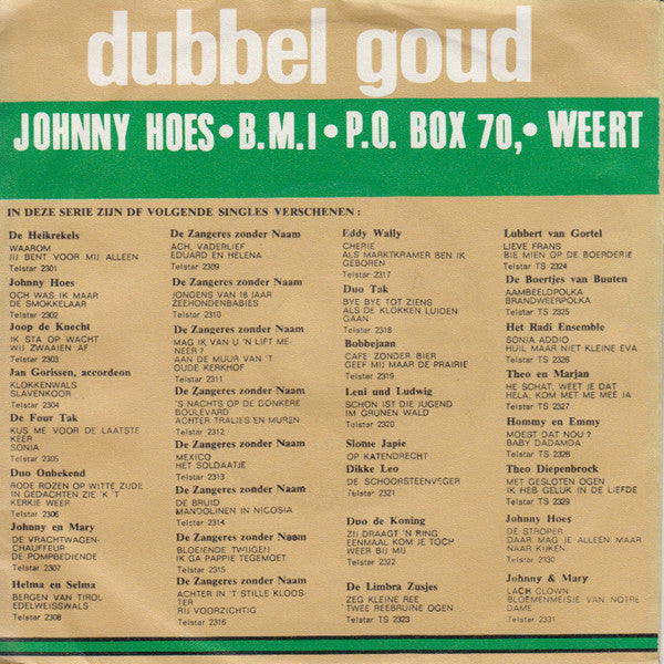 Zangeres Zonder Naam : Slavenkoor (Zwarte Slaven) (7", Single)