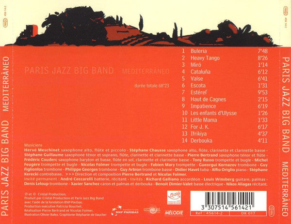 Paris Jazz Big Band, Pierre Bertrand (2), Nicolas Folmer : Mediterràneo (CD, Album)