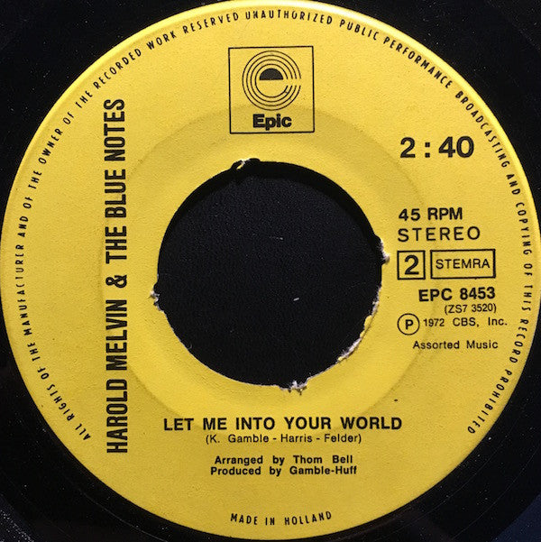 Harold Melvin And The Blue Notes : If You Don't Know Me By Now / Let Me Into Your World (7", Single)