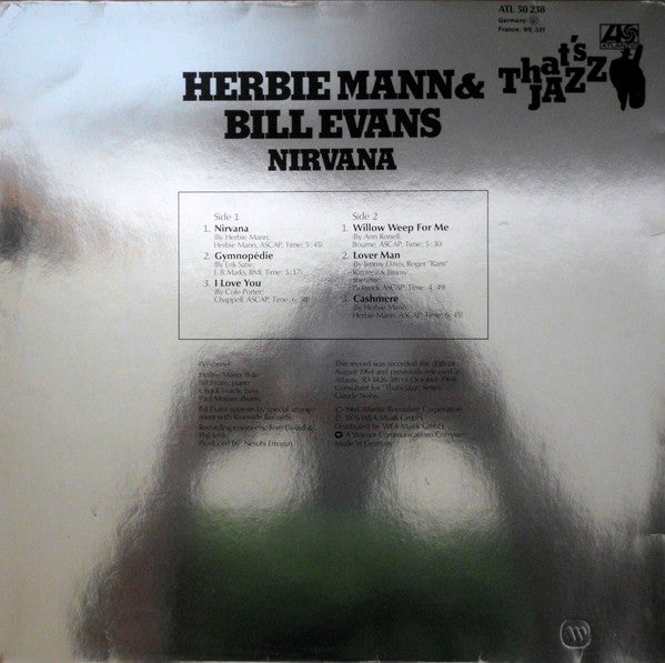Herbie Mann & Bill Evans : Nirvana (LP, Album, RE)