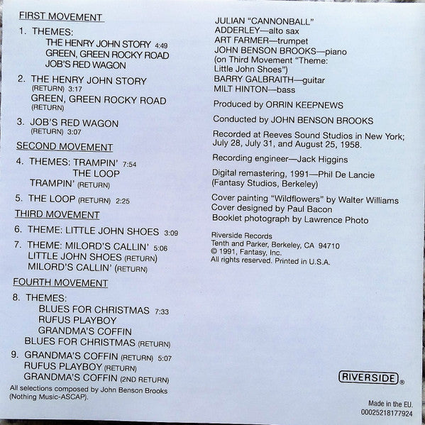 John Benson Brooks Featuring Cannonball Adderley, Art Farmer : Alabama Concerto (CD, Album, Ltd, RE, RM)