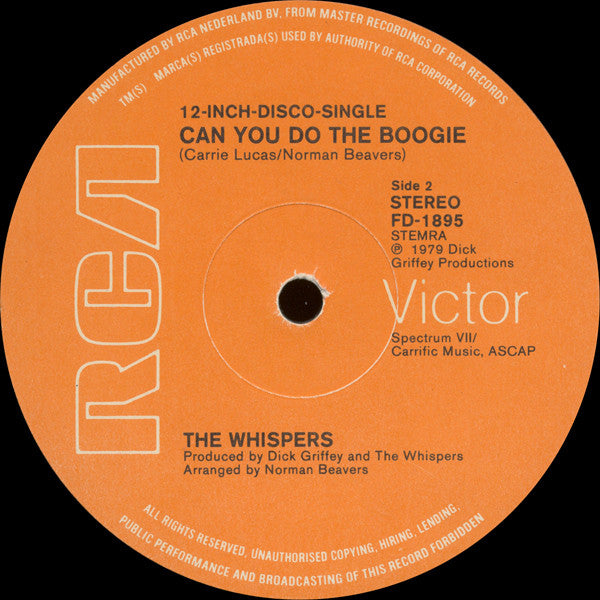 The Whispers : And The Beat Goes On / Can You Do The Boogie (12", Single)