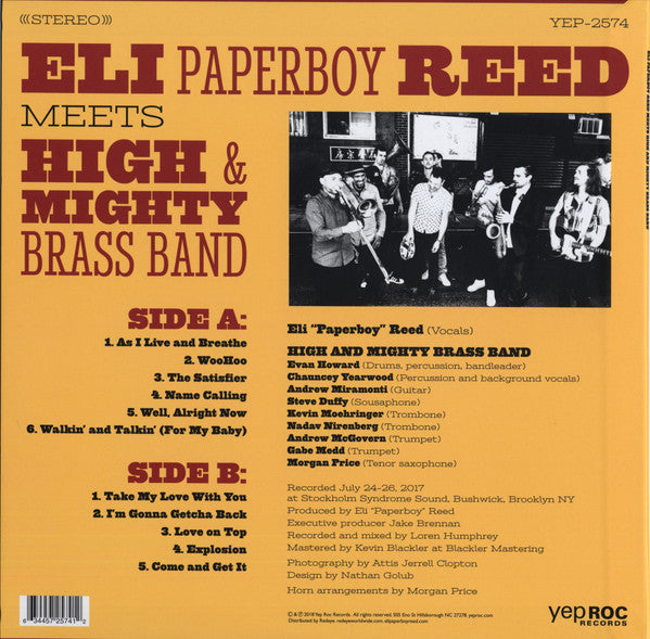 Eli "Paperboy" Reed Meets High & Mighty Brass Band : Eli Paperboy Reed Meets High & Mighty Brass Band (LP, Album, RSD)