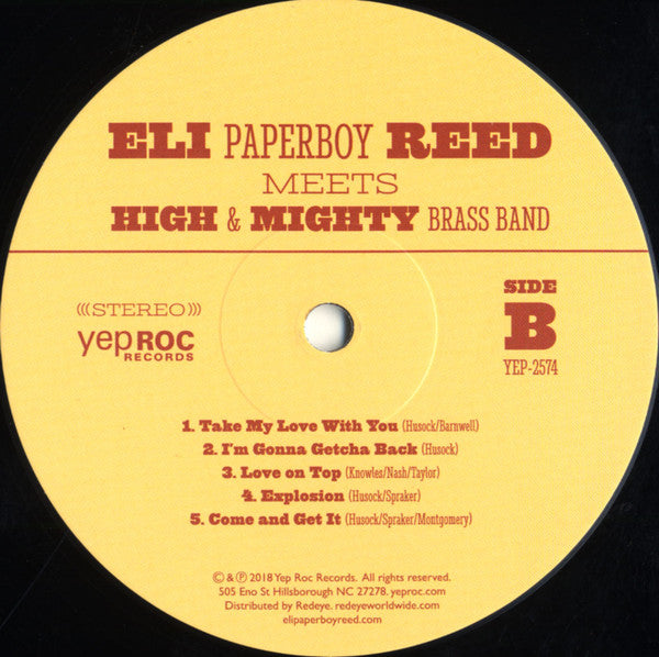Eli "Paperboy" Reed Meets High & Mighty Brass Band : Eli Paperboy Reed Meets High & Mighty Brass Band (LP, Album, RSD)