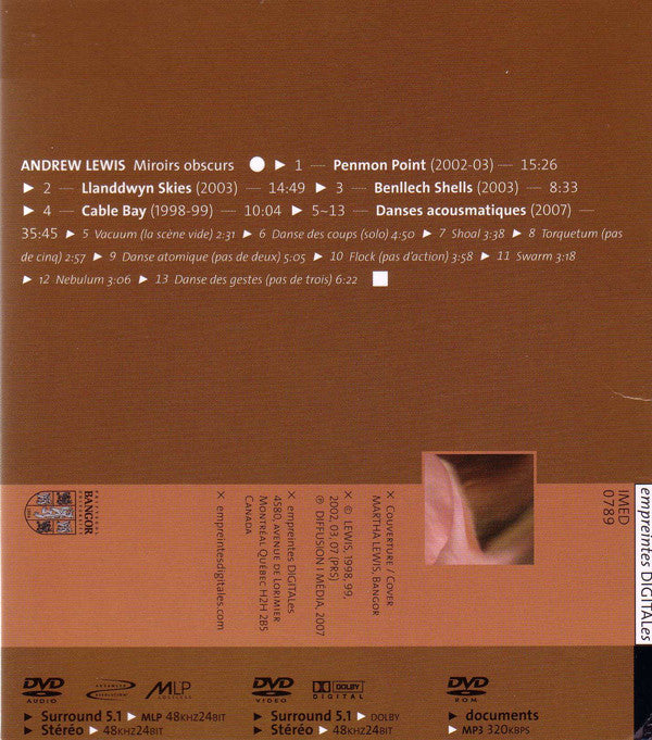 Andrew Lewis : Miroirs Obscurs (DVD-A)