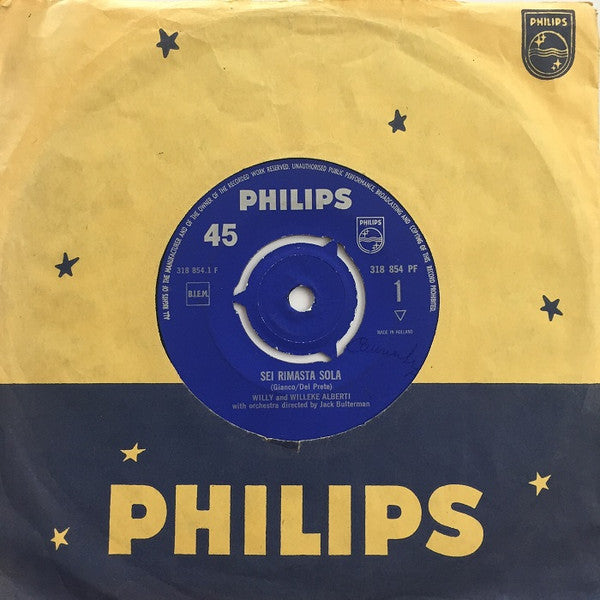 Willy And Willeke Alberti* : Sei Rimasta Sola (7", Single, Mono)