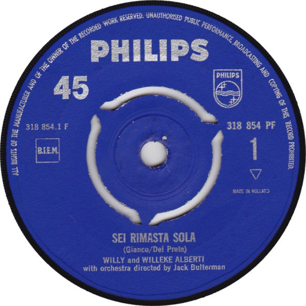 Willy And Willeke Alberti* : Sei Rimasta Sola (7", Single, Mono)