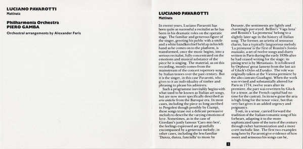 Luciano Pavarotti : Mattinata (CD, Album, RE, RM, PMD)