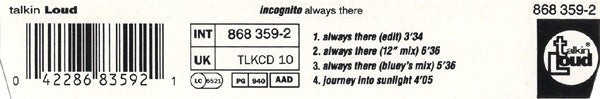 Incognito Featuring Jocelyn Brown : Always There (CD, Single)