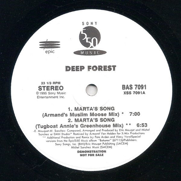 Deep Forest : Marta's Song (2x12", Promo)