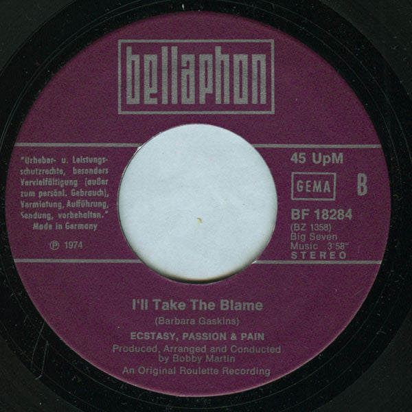 Ecstasy, Passion & Pain : Ask Me (7", Single)