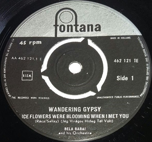 Bela Babai And His Orchestra : Wandering Gypsy (7")