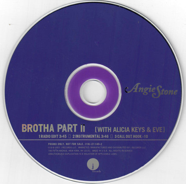 Angie Stone With Alicia Keys & Eve (2) : Brotha Part II (The Remix) (CD, Single, Promo)