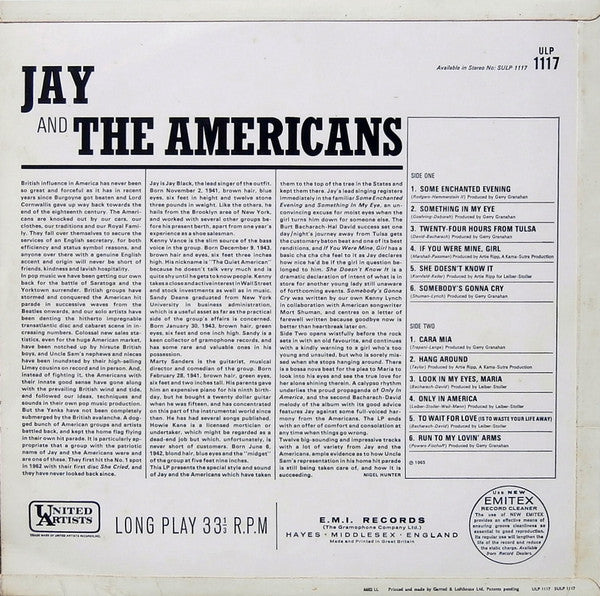 Jay & The Americans : Jay & The Americans (LP, Mono)