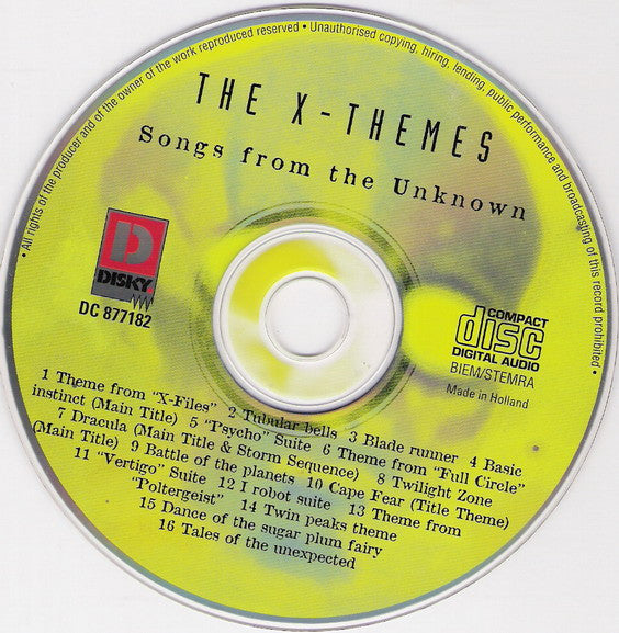 Various : The X-Themes - Songs From The Unknown (CD, Comp)