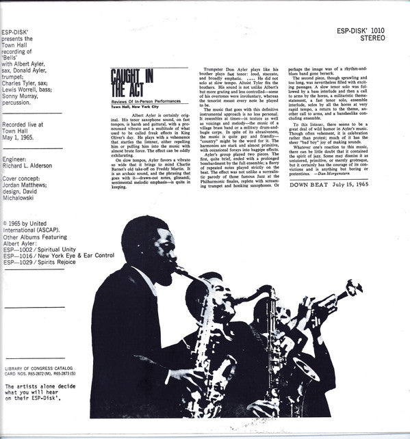 Albert Ayler : Bells (LP, S/Sided, Album, RE)