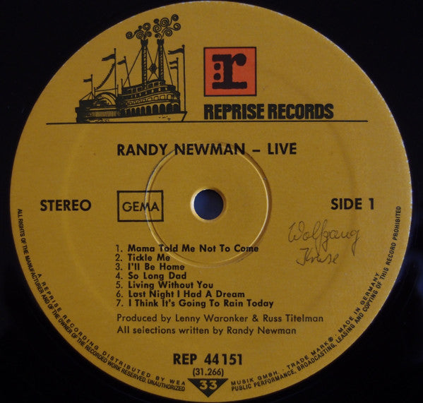 Randy Newman : Live (LP, Album, RP)