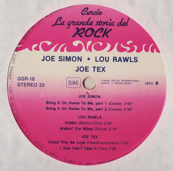 Various : Sam Cooke / Joe Simon / Lou Rawls / Joe Tex (LP, Comp)