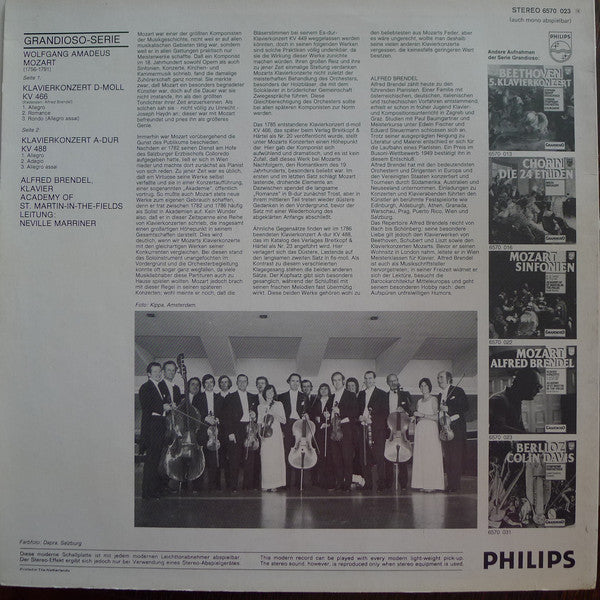 Wolfgang Amadeus Mozart - Alfred Brendel, The Academy Of St. Martin-in-the-Fields, Sir Neville Marriner : Klavier Konzerte D-moll KV 466 / A-dur KV 488 (LP)