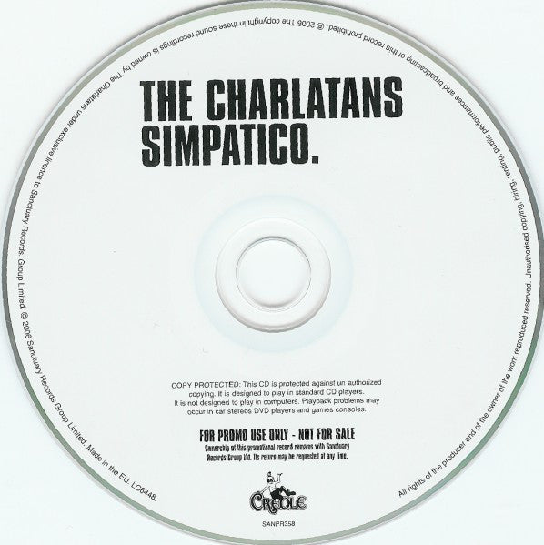 The Charlatans : Simpatico. (CD, Album, Copy Prot., Promo, Car)