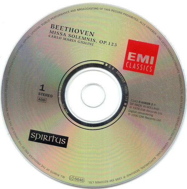 Ludwig van Beethoven / Wolfgang Amadeus Mozart, Carlo Maria Giulini, Wolfgang Gönnenwein : Missa Solemnis / Mass, K. 427 (2xCD, Comp, RE)