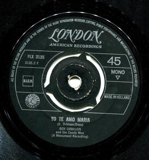 Roy Orbison : Oh, Pretty Woman / Yo Te Amo Maria (7", Single)
