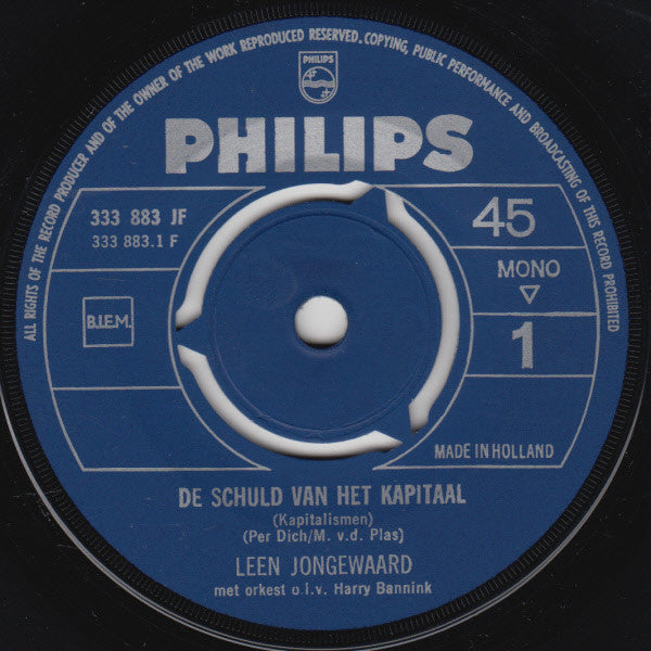 Leen Jongewaard : De Schuld Van Het Kapitaal (7", Single, Mono)