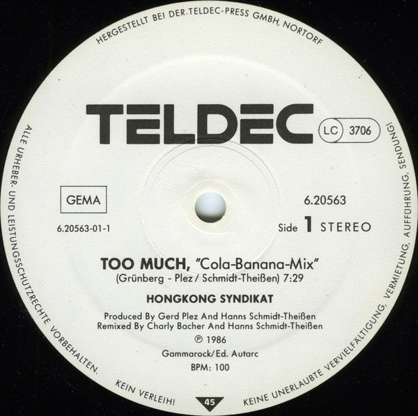 HongKong Syndikat : Too Much (12")