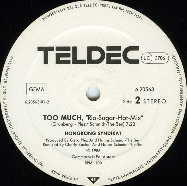 HongKong Syndikat : Too Much (12")