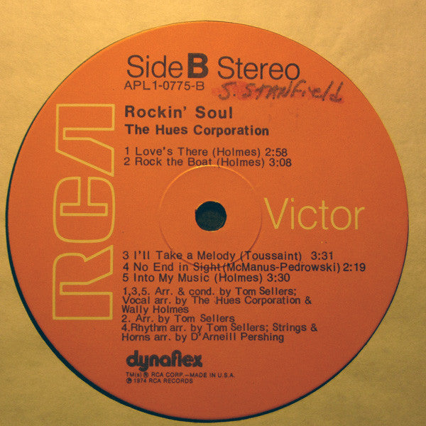 The Hues Corporation : Rockin' Soul (LP, Album)