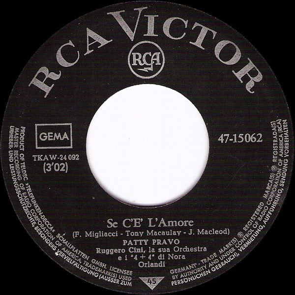 Patty Pravo : La Bambola / Se C'È L'Amore (7", Single)