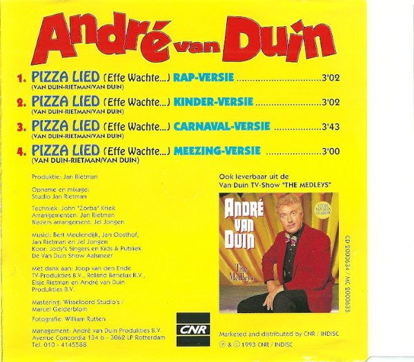 André van Duin : Pizza Lied (Effe Wachte...) (CD, Maxi)