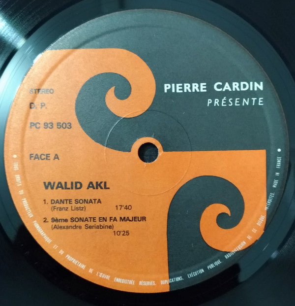 وليد عقل : Dante Sonata, 9e Sonate en Fa Majeur, Fantaisie Chromatique et Fugue (LP, Album)