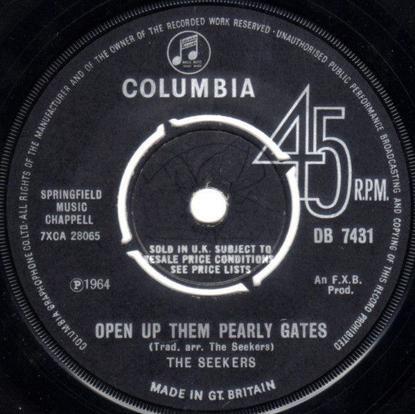 The Seekers : I'll Never Find Another You (7", Lab)