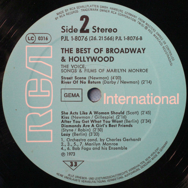 Marilyn Monroe : The Voice, Songs, And Films Of Marilyn Monroe (LP, Comp, Cas)