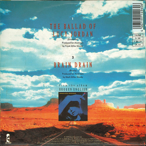 Marianne Faithfull : The Ballad Of Lucy Jordan (7", Single, RE)