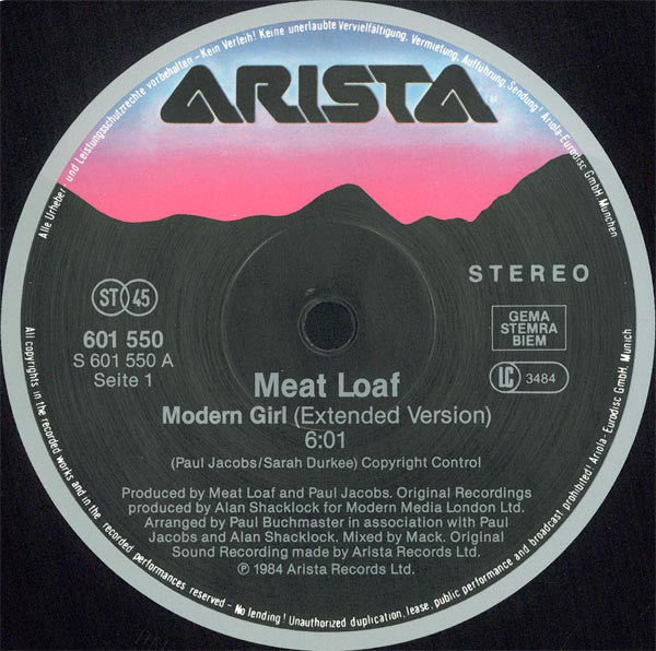 Meat Loaf : Modern Girl (12", Maxi, Gat)