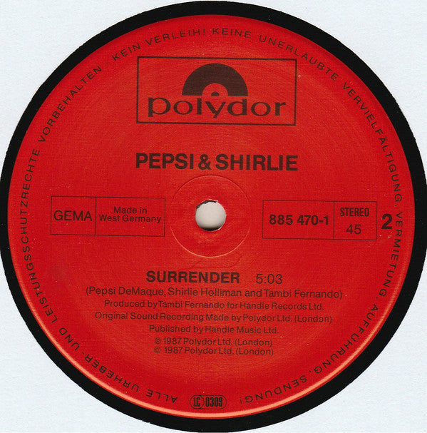Pepsi & Shirlie : Heartache (12", Maxi)