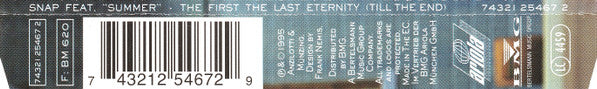 Snap! Feat. Summer : The First The Last Eternity (Till The End) (CD, Maxi)