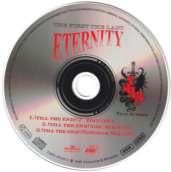 Snap! Feat. Summer : The First The Last Eternity (Till The End) (CD, Maxi)