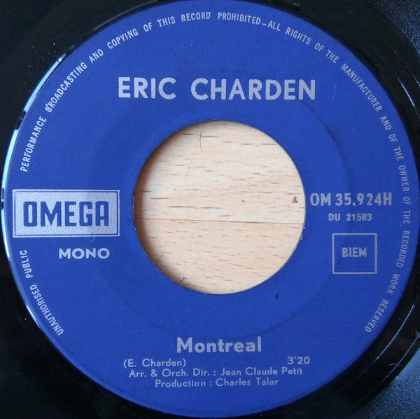 Eric Charden : Montréal (7", Single, Mono)