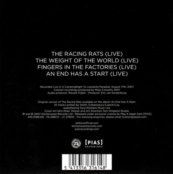 Editors : The Racing Rats (CD, Single, 2/3)