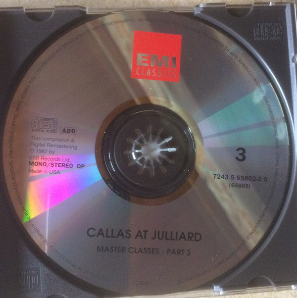 Maria Callas : Maria Callas At Juilliard  / The Masterclasses (3xCD, Mono, RE, RM)