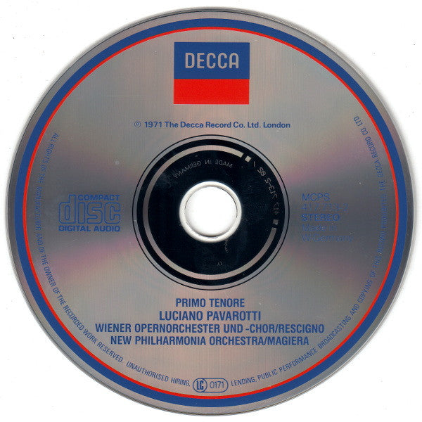 Luciano Pavarotti : Primo Tenore (CD, Album, RM)