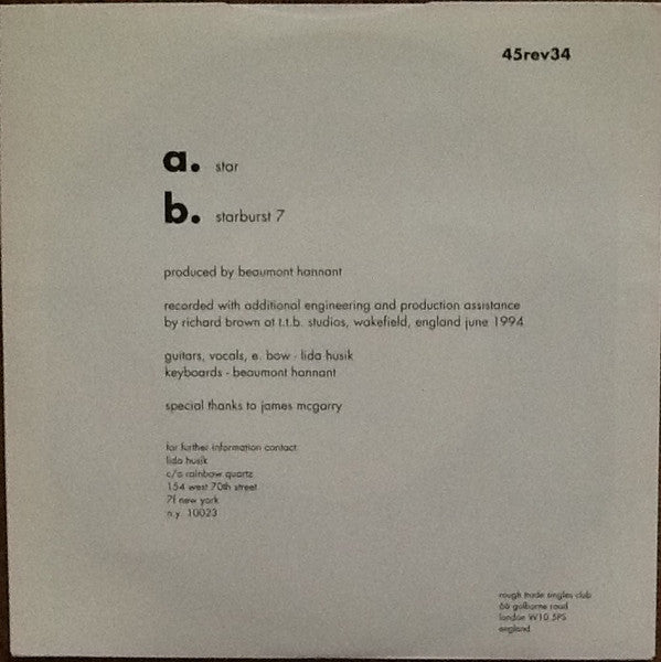 Lida Husik • Beaumont Hannant : Star (7", Single)