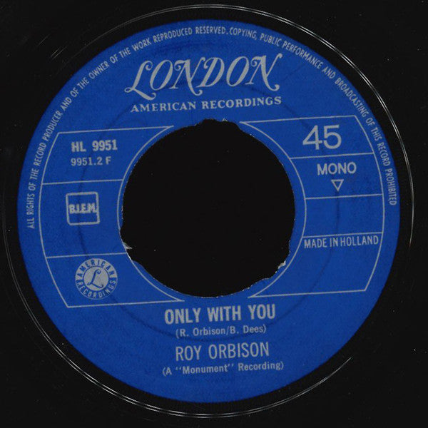 Roy Orbison : Goodnight / Only With You (7", Single, Mono, blu)