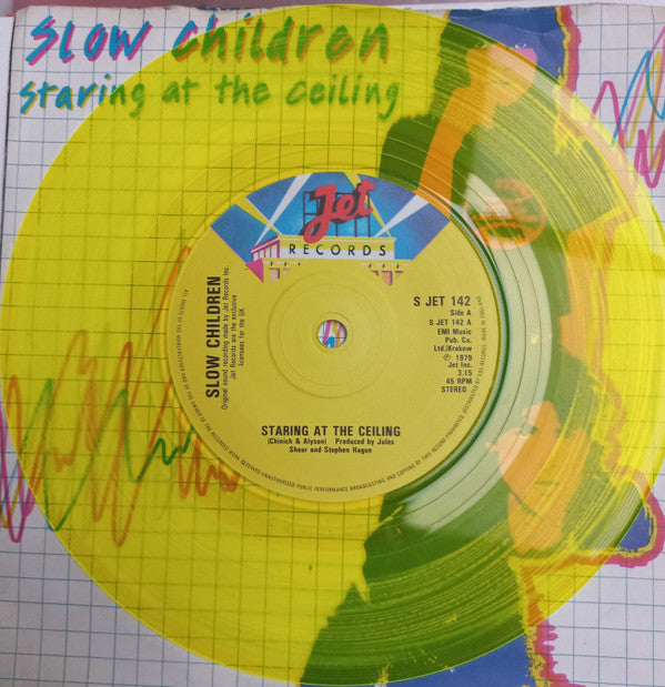 Slow Children (2) : Staring At The Ceiling (7", Single, Yel)