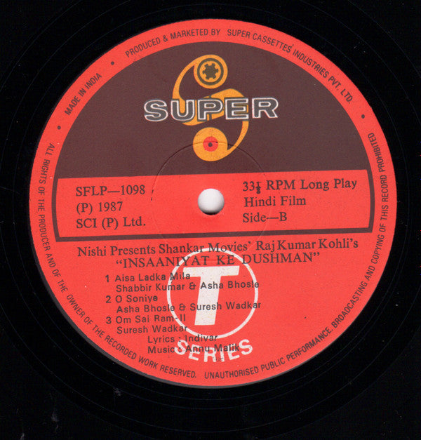 Anu Malik, Indivar, Sameer : Insaniyat Ke Dushman (LP)