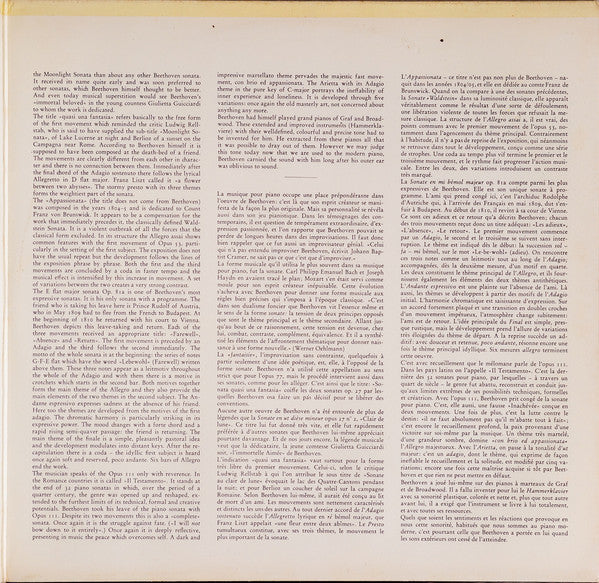 Ludwig Van Beethoven, Paul Badura-Skoda : Mondscheinsonate / Appasionata /  Les Adieux / Sonate Op. 111 (2xLP)